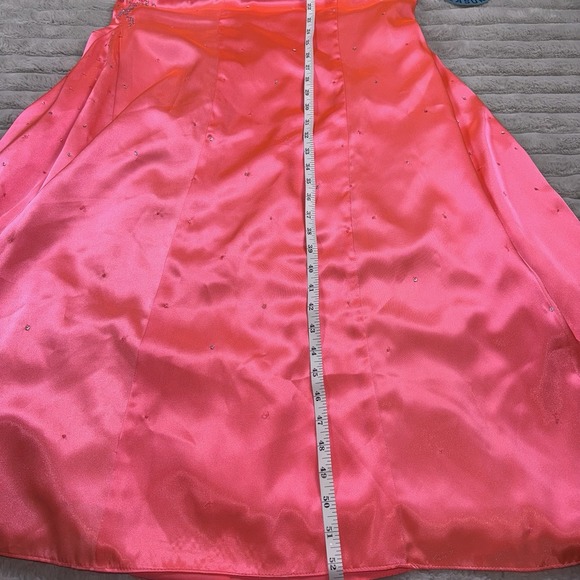 Size 5/6 Iridescent Pink Shimmer Sequin Strapless Lace Up Perfect Size Prom Gown - Picture 13 of 15